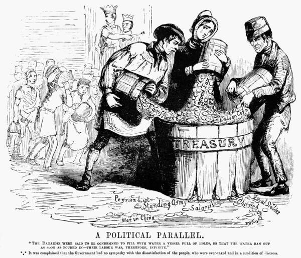 1842 Poster featuring the painting English Tax Cartoon, 1842 by Granger