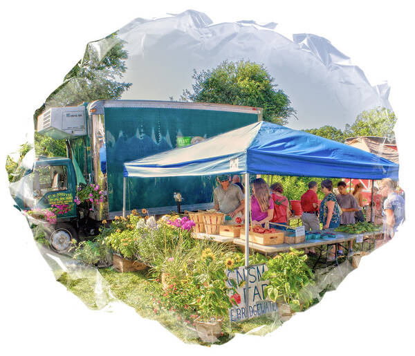 Farmers Market Poster featuring the photograph Farmers Market Personal Service by Constantine Gregory