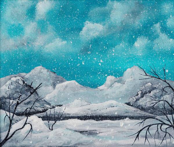 Winter Poster featuring the painting First Snow by Anastasiya Malakhova