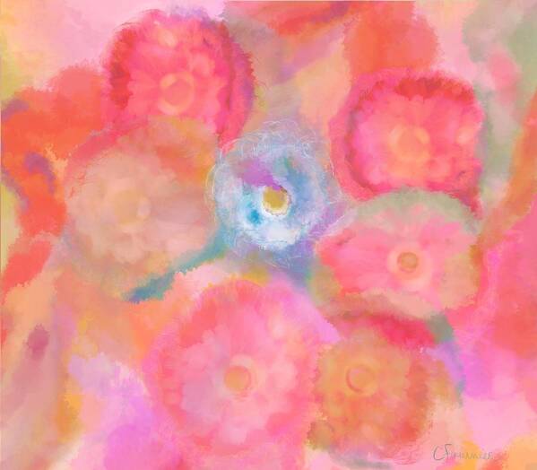 Abstract Poster featuring the painting Floral emotion by Christine Fournier
