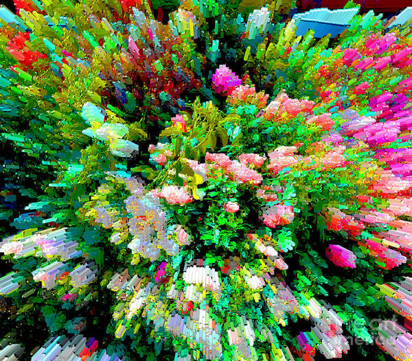 Digital Poster featuring the digital art Garden Explosion by Alys Caviness-Gober