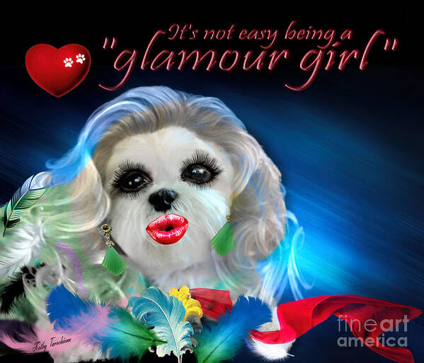 Hollywood Makeover Poster featuring the digital art Glamour Girl-3 by Kathy Tarochione