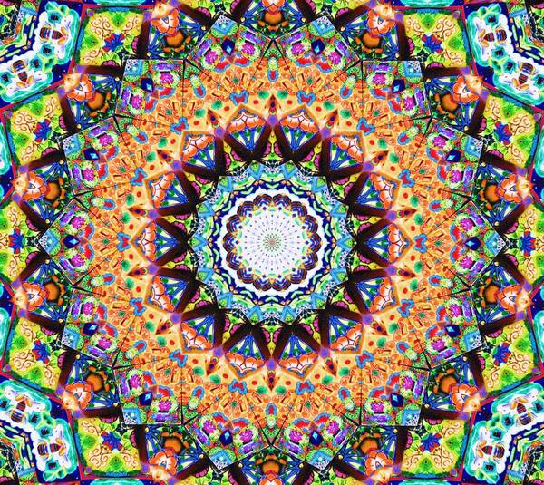 Kaleidoscopes Poster featuring the digital art Mexican Ceramic Kaleidoscope by Alec Drake