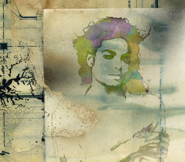 Feature Art Poster featuring the digital art Michael Jackson silhouette by Paulette B Wright