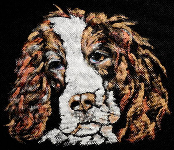 Springer Spaniel Close Up Portrait Poster featuring the painting Molly by Carol Russell