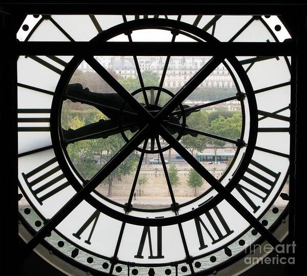 Clock Poster featuring the photograph Paris Time by Ann Horn