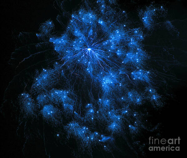 Fireworks Poster featuring the photograph Royal Blue Fireworks by Joseph Baril