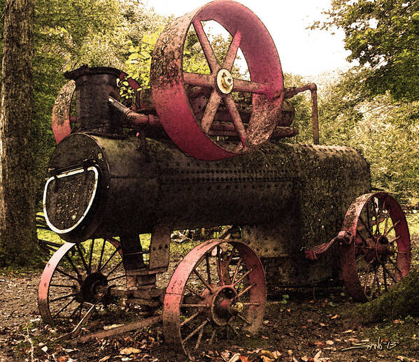 Rust Poster featuring the photograph Rusty Antique Steam Engine by Michael Spano