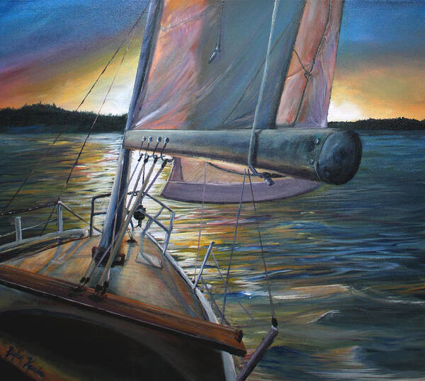 Sea Poster featuring the painting Smooth Sailing by Stefan Kaertner
