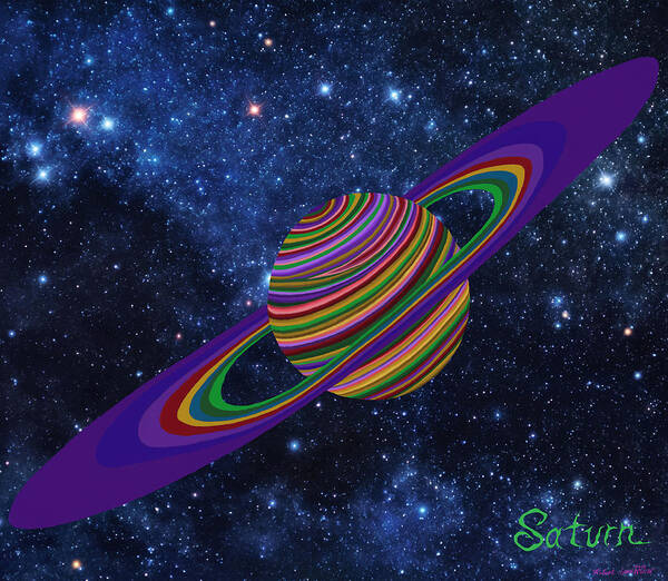 Saturn Poster featuring the painting Saturn 13 by Robert SORENSEN