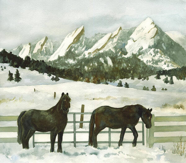 Winter Scene Painting Poster featuring the painting Snowy Day by Anne Gifford