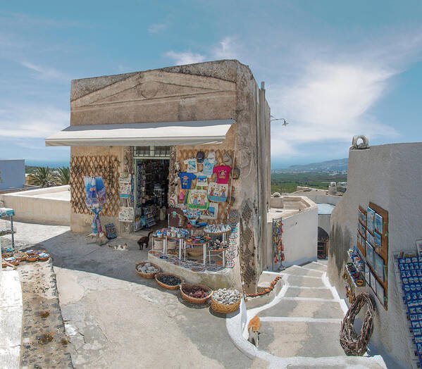Steps Poster featuring the photograph Souvenir Shop In Pyrgos, Santorini by Ed Freeman