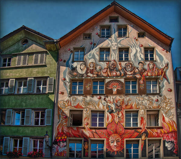 Switzerland Poster featuring the photograph The Carnival House by Hanny Heim