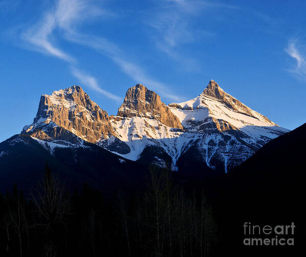 Three Sisters Mountain Peak Poster featuring the photograph The Three Sisters by Terry Elniski