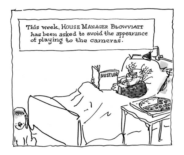 Blowviatt Poster featuring the drawing 'this Week, House Manager Blowviatt by George Booth