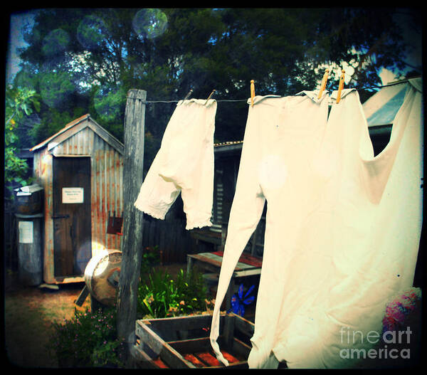 Clothes Poster featuring the photograph Washing Day 1900 by Therese Alcorn