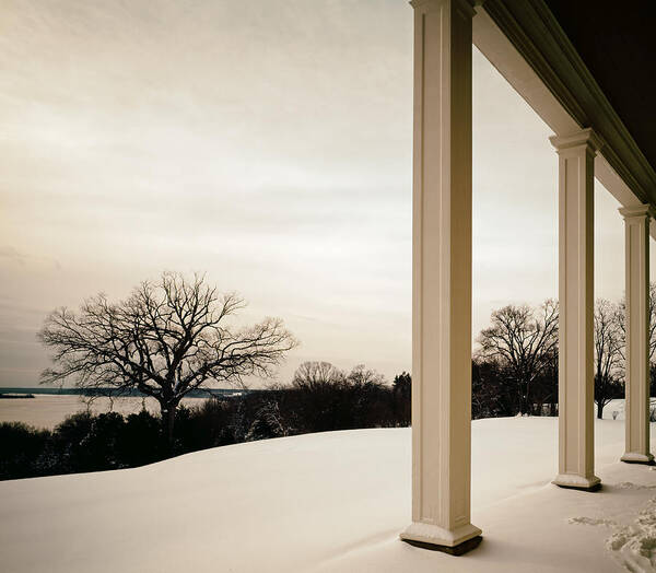 Mount Vernon Poster featuring the photograph Winter from the Porch of Mount Vernon by Mountain Dreams