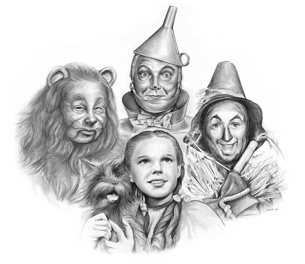 Wizard Of Oz Poster featuring the drawing Wizard of Oz by Greg Joens