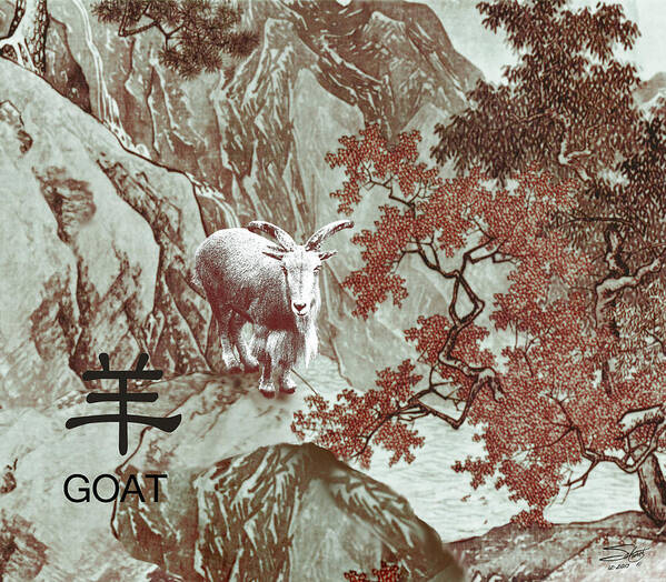 Goat Poster featuring the digital art Year of the Goat by M Spadecaller