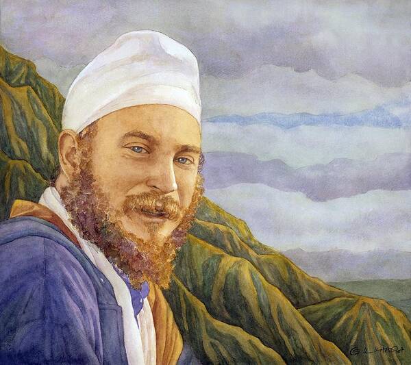 Sikh Poster featuring the painting Son in the Andes #1 by Gurukirn Khalsa