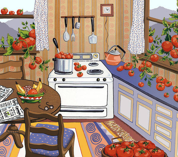Tomatoes Poster featuring the painting Bumper Crop by Anne Gifford