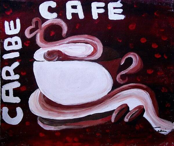 Coffee Canvas Print Poster featuring the painting Caribe Cafe by Jayne Kerr 