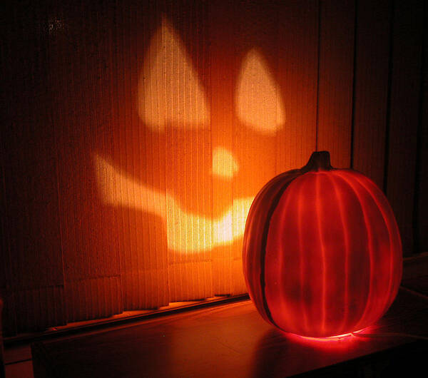 Halloween Poster featuring the photograph Jacko Pumpkin by Cathy Kovarik