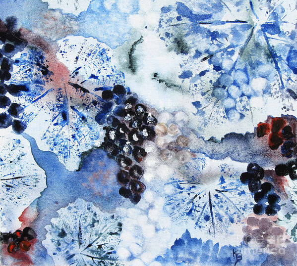 Winter Poster featuring the painting Winter Grapes III by Karen Fleschler
