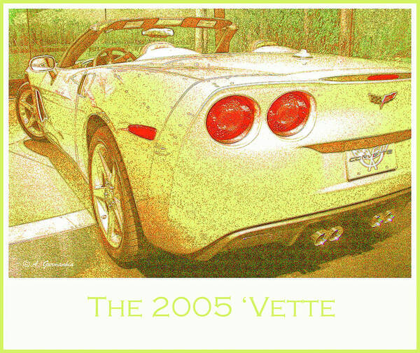 Car Poster featuring the digital art 2005 Corvette Automobile #1 by A Macarthur Gurmankin