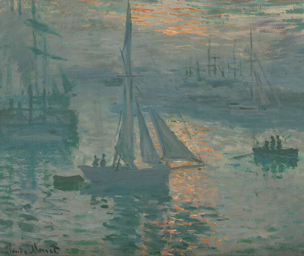 Boat Poster featuring the painting Sunrise Marine by Claude Monet