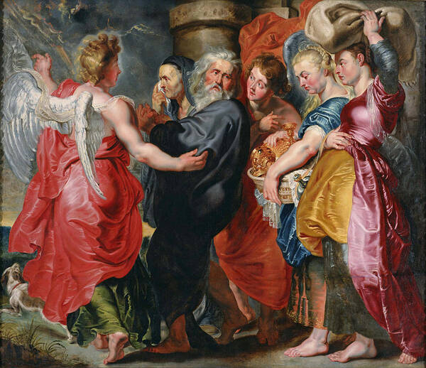 Jacob Jordaens Poster featuring the painting The Flight of Lot and His Family from Sodom #5 by Jacob Jordaens