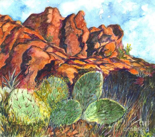 Arizona Poster featuring the painting Arizona Desert by Carol Wisniewski