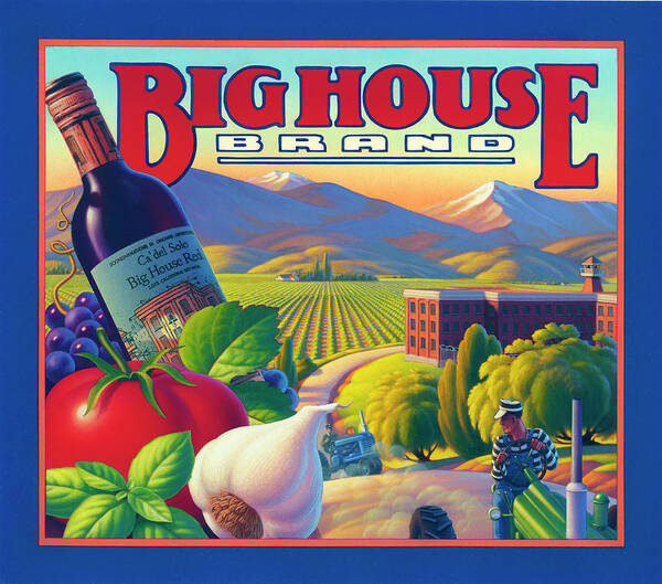 Big House Wine Poster featuring the painting Big House Red by Robin Moline