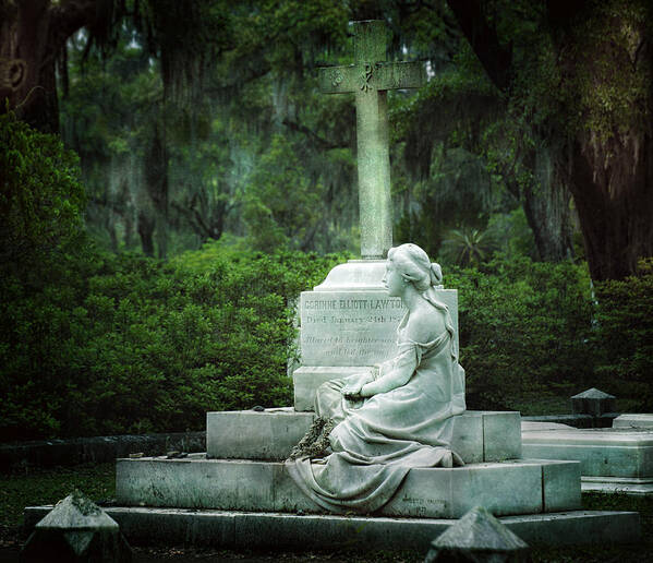 Bonaventure Cemetery Poster featuring the photograph Bonaventure Cemetery Statue by Mark Andrew Thomas