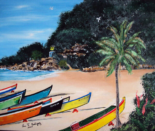 Aguadilla Poster featuring the painting Crashboat Beach I by Luis F Rodriguez