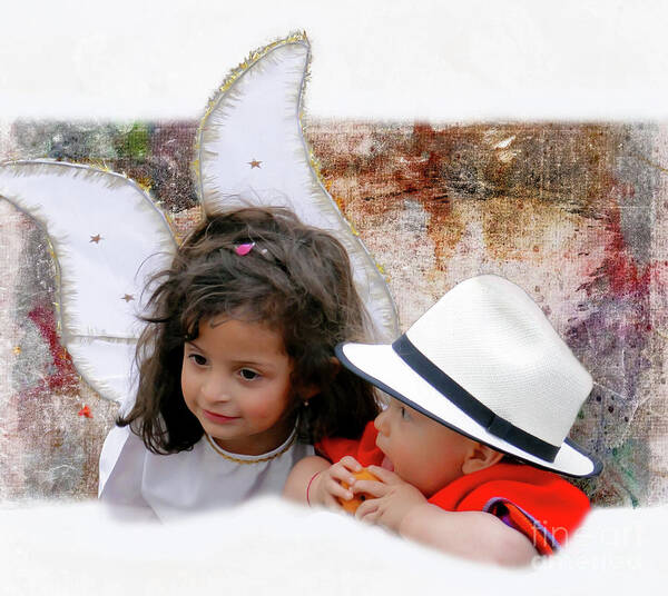 Angel Poster featuring the photograph Cuenca Kids 1031 by Al Bourassa