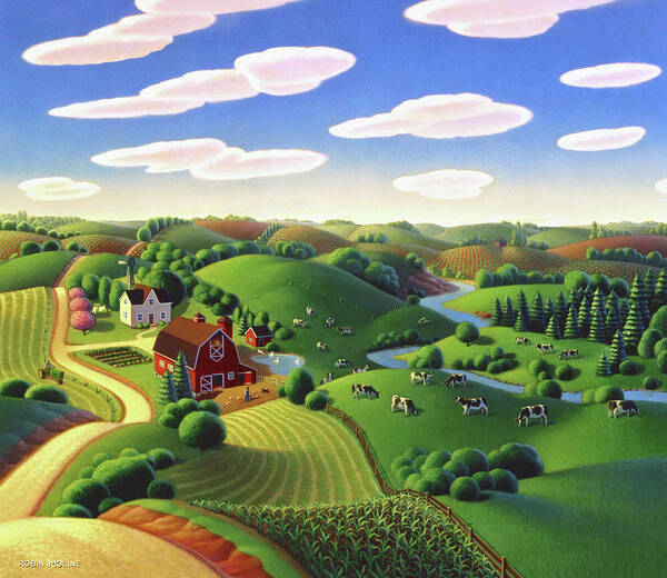 Dairy Farm Poster featuring the painting Dairy Farm by Robin Moline