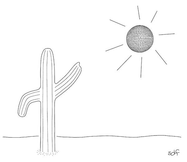 Cactus Poster featuring the drawing Dancing Cacti by Seth Fleishman