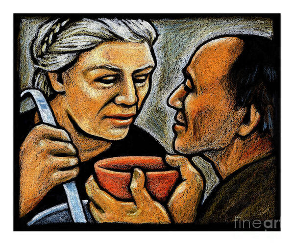 Dorothy Day Feeding The Hungry Poster featuring the painting Dorothy Day Feeding the Hungry - JLDDF by Julie Lonneman