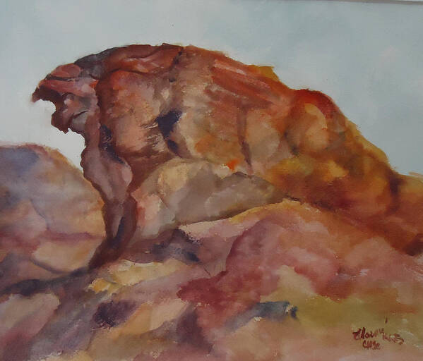 Valley Of Fire Poster featuring the painting Eagle Rock in Valley of Fire by Charme Curtin