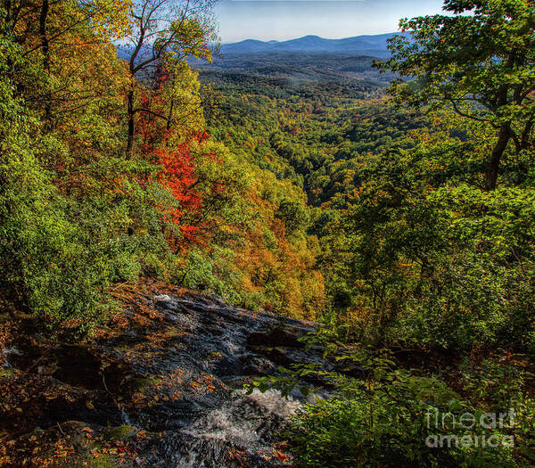 Amicolola Falls State Park Poster featuring the photograph Fall Colors from the Top of Amicolola Falls by Barbara Bowen