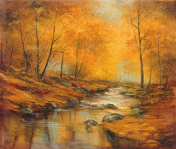 Fall Scene Poster featuring the painting Fall Reflections by Lynne Pittard