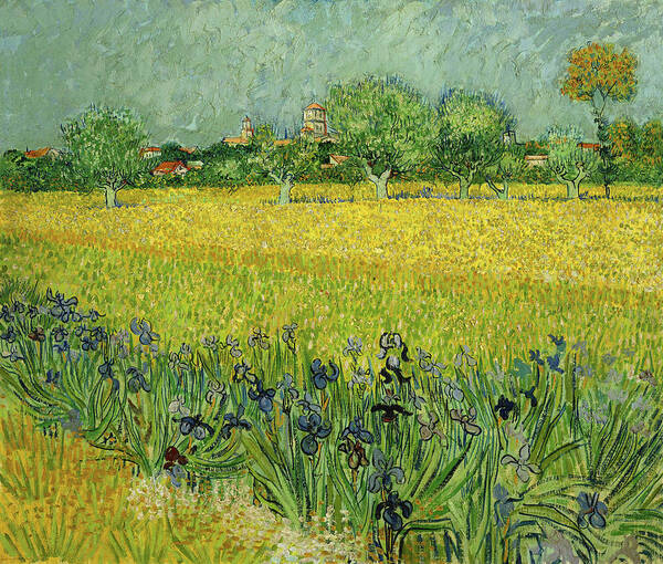 Field Poster featuring the painting Field with flowers near Arles Van Gogh 1888 by Movie Poster Prints
