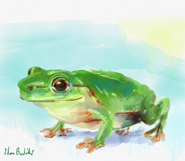 Buy Original Watercolor Sexy Frog Poised on a Branch Painting Unframed  Green Frog, Unique Gifts for Frog/nature/animal Lovers Online in India 