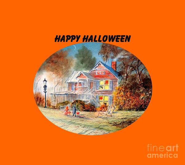 Happy Halloween Poster featuring the painting Happy Halloween by Bill Holkham