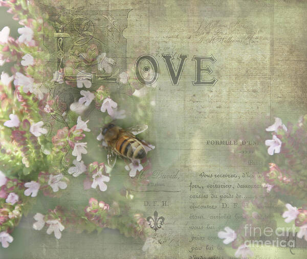 Honey Love Poster featuring the digital art Honey Love by Victoria Harrington