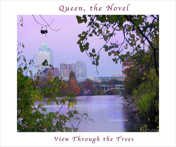 Novel Poster featuring the photograph Image Included in Queen the Novel - View of Austin Through the Trees Enhanced Poster by Felipe Adan Lerma