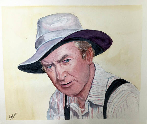 Western..drama Male Actor ...jimmy Stewart Poster featuring the painting Jimmy Stewart by Richard Benson