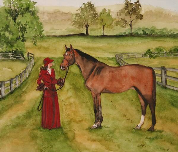 Horse Poster featuring the painting Lady and Horse by Jean Blackmer
