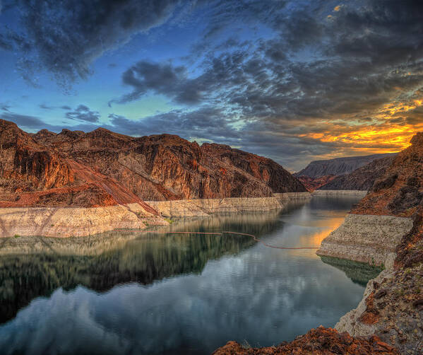 Lake Mead Poster featuring the photograph Lake Mead Sunrise by Stephen Campbell